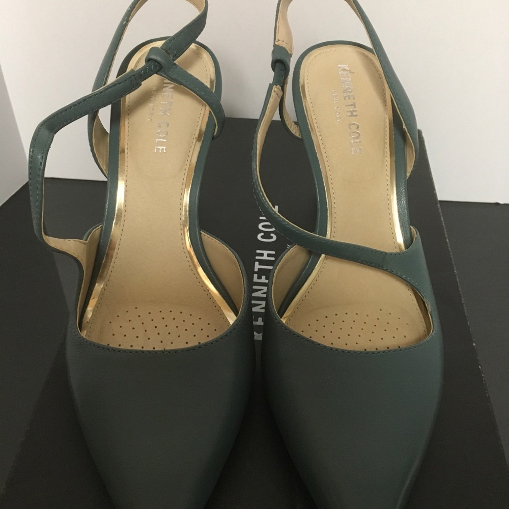 Kenneth Cole Riley Sea Green Pointed-Toe Strappy Pumps - Picture 2 of 5